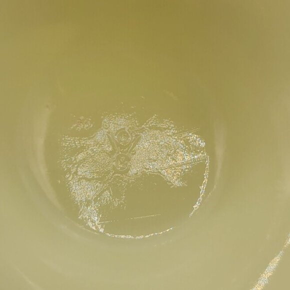 Fenton Olde Virginia Glass Fine Cut and Block Custard Candy Dish GLOWS - No Lid - Picture 8 of 8